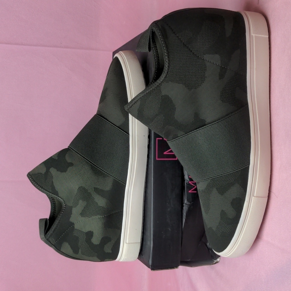 Material Girl Green Camo Mquila Sock Pull On Sneakers size 10